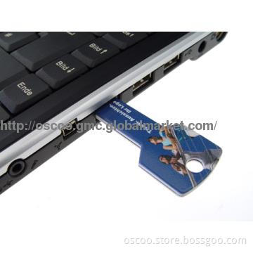 Metal key shape usb flash memory with custom logo